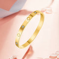 Women's & Men's Classic Buckle Open Fashion Rose Gold Lucky Four-leaf Flower Bracelets