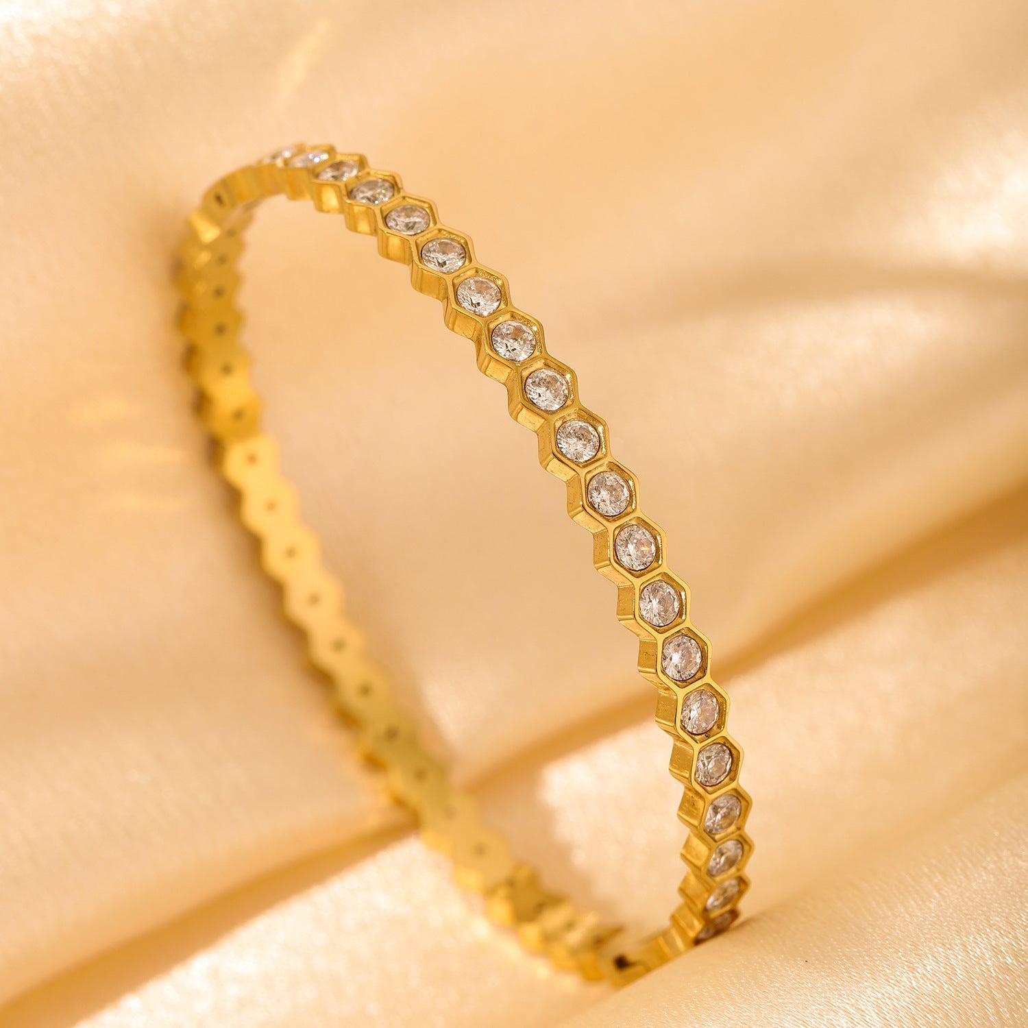 Light Luxury Stainless Steel Inlaid Zircon Temperamental Minority Simple High-grade Bracelets