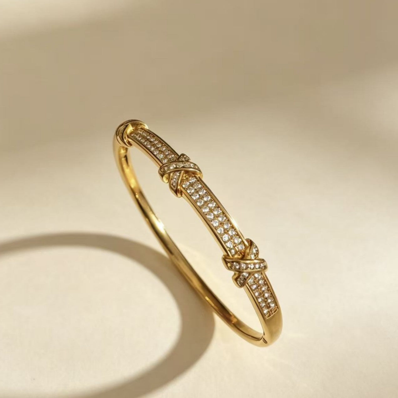 Women's Cross Diamond Gold Niche Design Source Bracelet