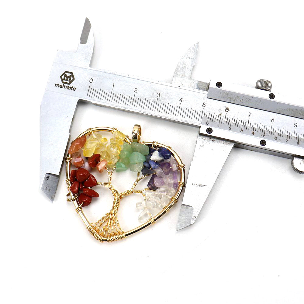 Gravel Crystal Lucky Tree Colorful Stone Pendant