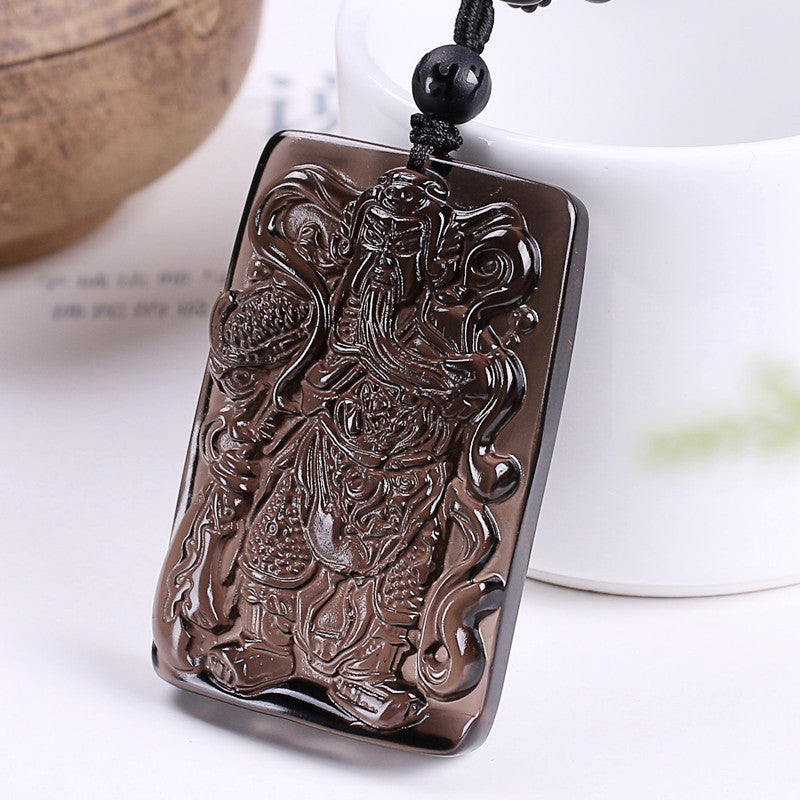 Men's Natural Icy Dragon Yu God Of Pendant