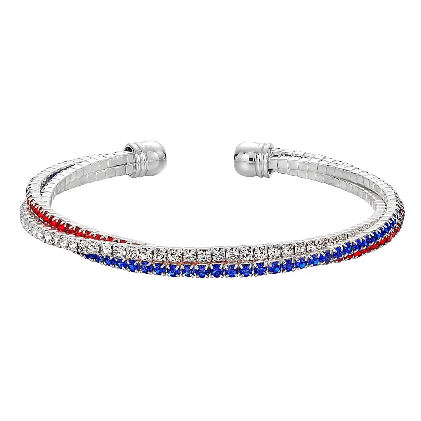 Fashion Luxury Popular Rhinestone Staggered Independence Day Bracelet