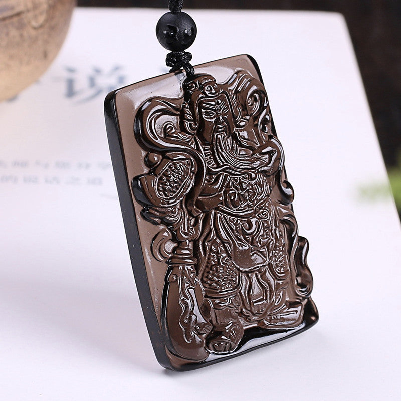 Men's Natural Icy Dragon Yu God Of Pendant