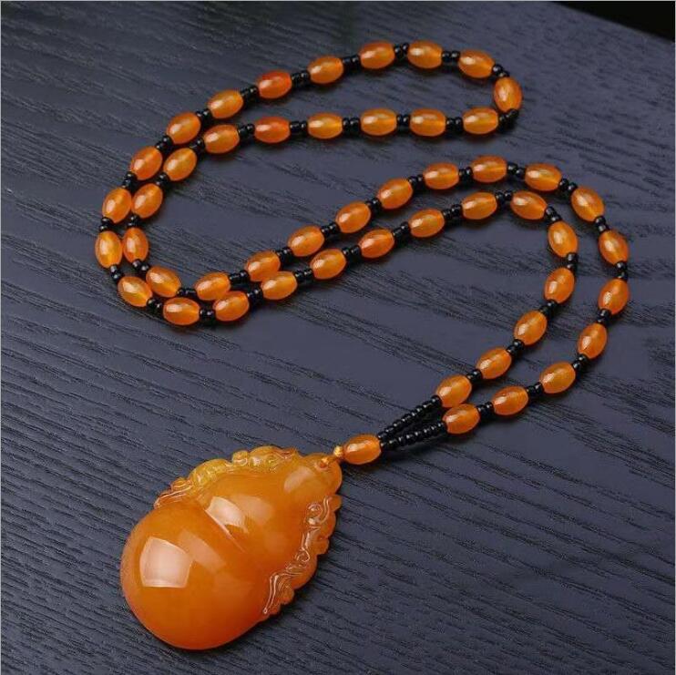 Women's & Men's Peace Buckle Lucky Gourd Long Sweater Pendant