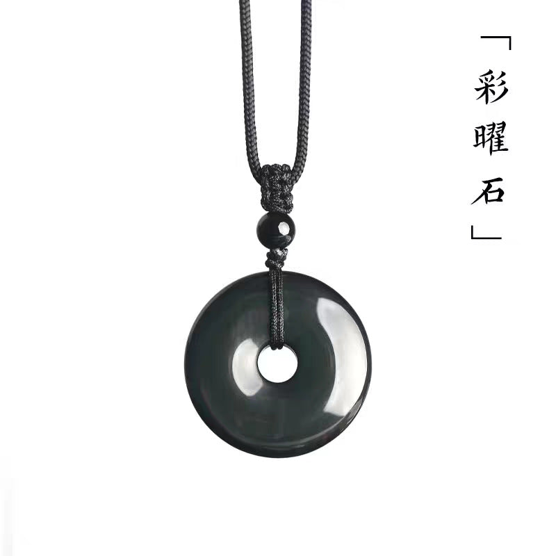 Valentine's Day Couple Adjustable Natural Stone Sier Pendant