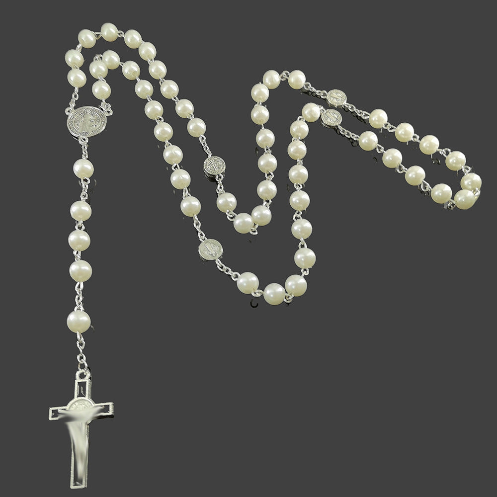 Geometric Imitation Pearl Long Sweater Decorations Jewelry Set