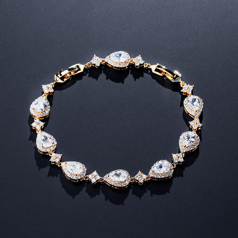 Women's Classic Water Drop Zircon Fashion Personalized Bridal Bracelet