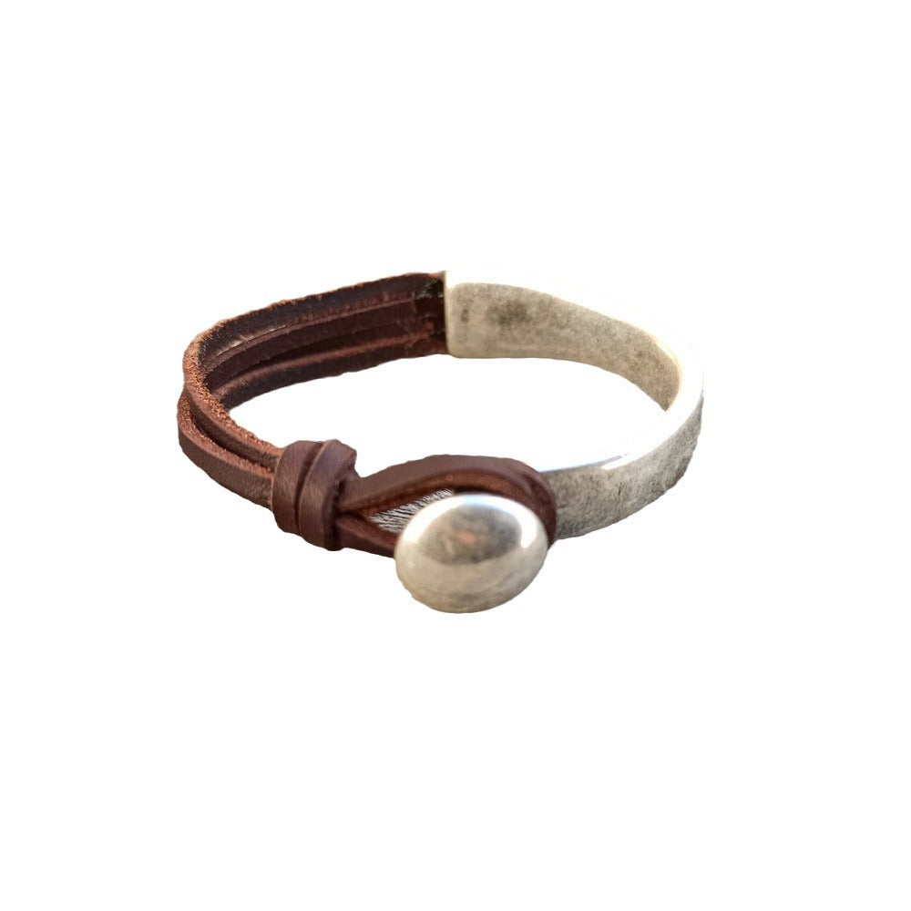 Independent Column Light Luxury Simplicity Round Acrylic Alloy Artistic Retro Bracelets