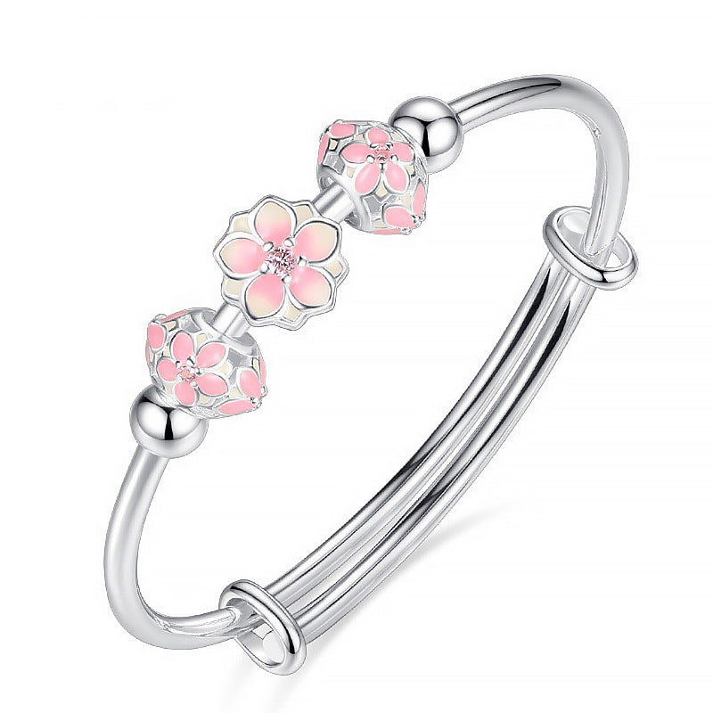 Sayonara Peach Blossom Transfer Beads Push Pull Bracelets
