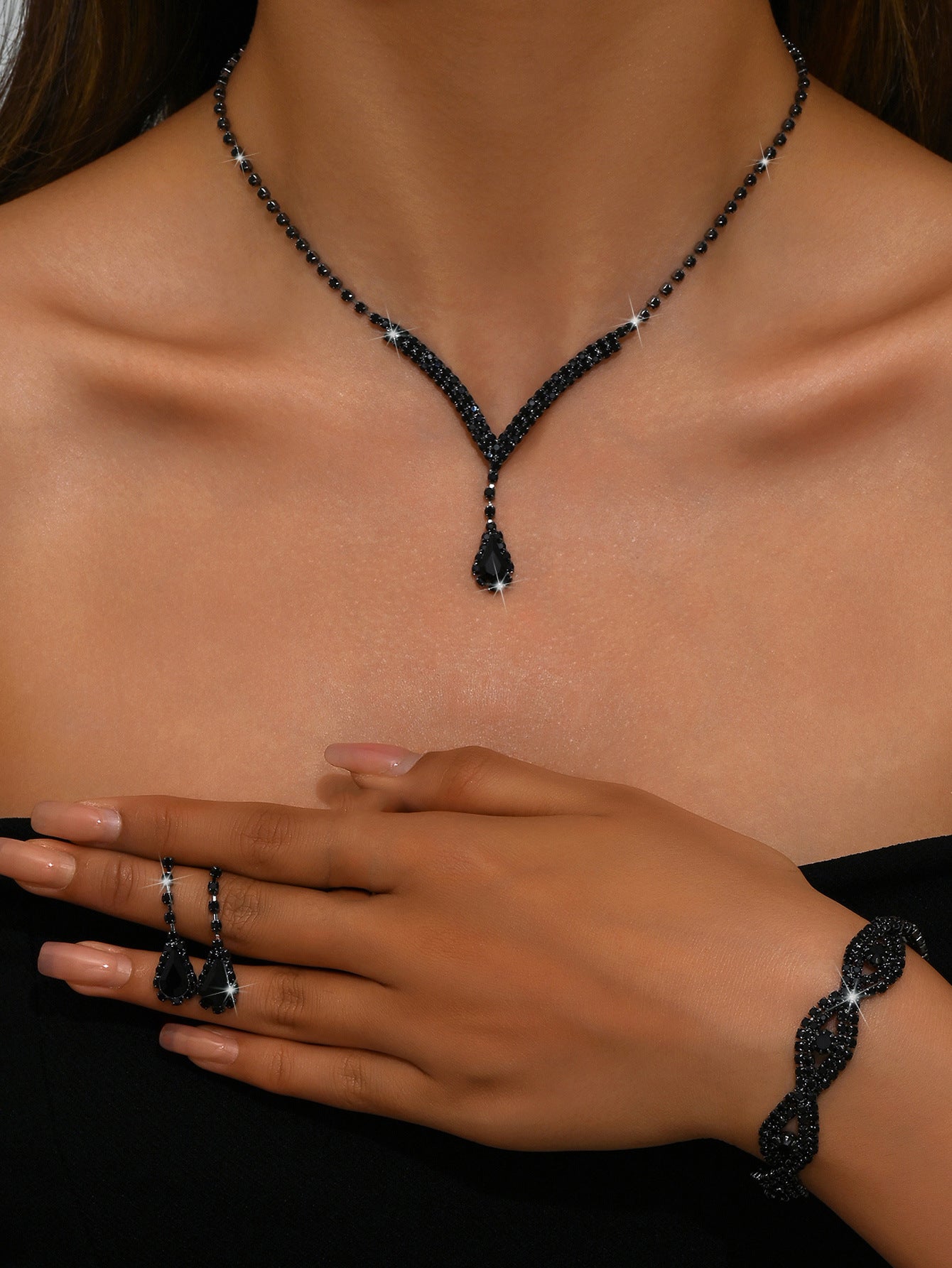 Attractive Casual Bridal For Rhinestone Wedding Jewelry Set