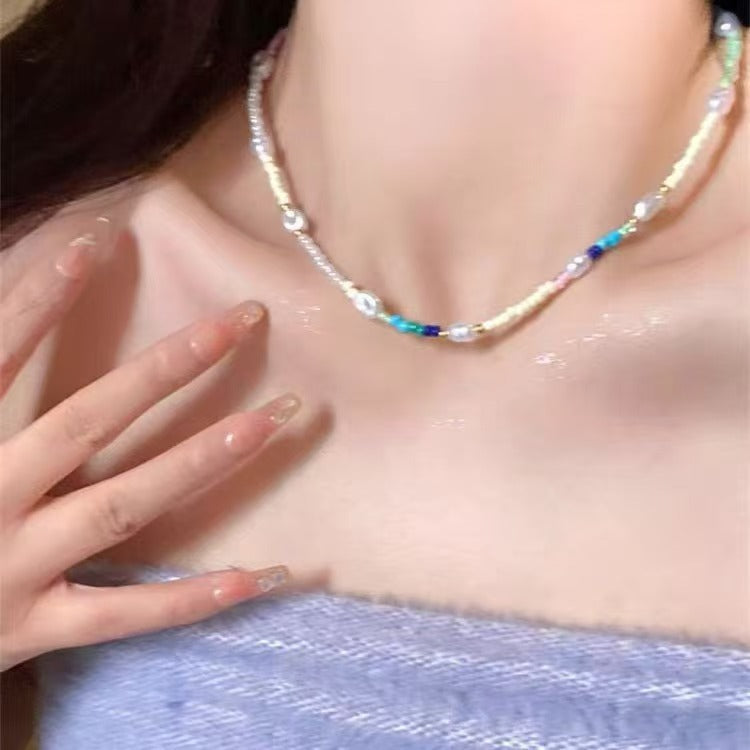 Women's & Men's Pearl Cross Hip Hop Niche Design Clavicle Necklaces