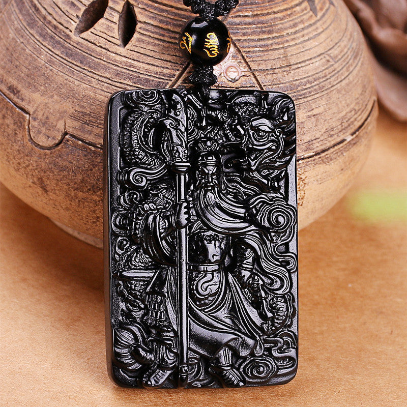 Men's Natural Icy Dragon Yu God Of Pendant