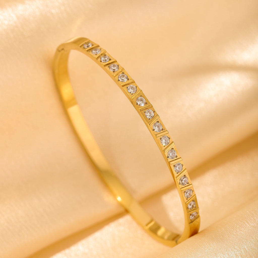 Light Luxury Stainless Steel Inlaid Zircon Temperamental Minority Simple High-grade Bracelets