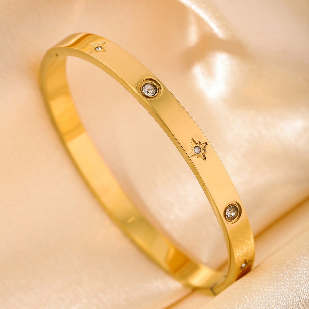 Light Luxury Stainless Steel Inlaid Zircon Temperamental Minority Simple High-grade Bracelets