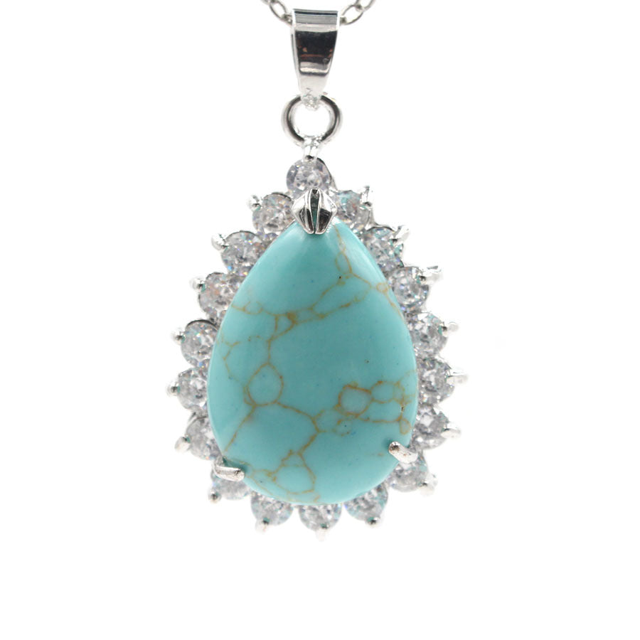 Drop-shaped Crystal Inlaid Rhinestone Edge Fashion Pendant