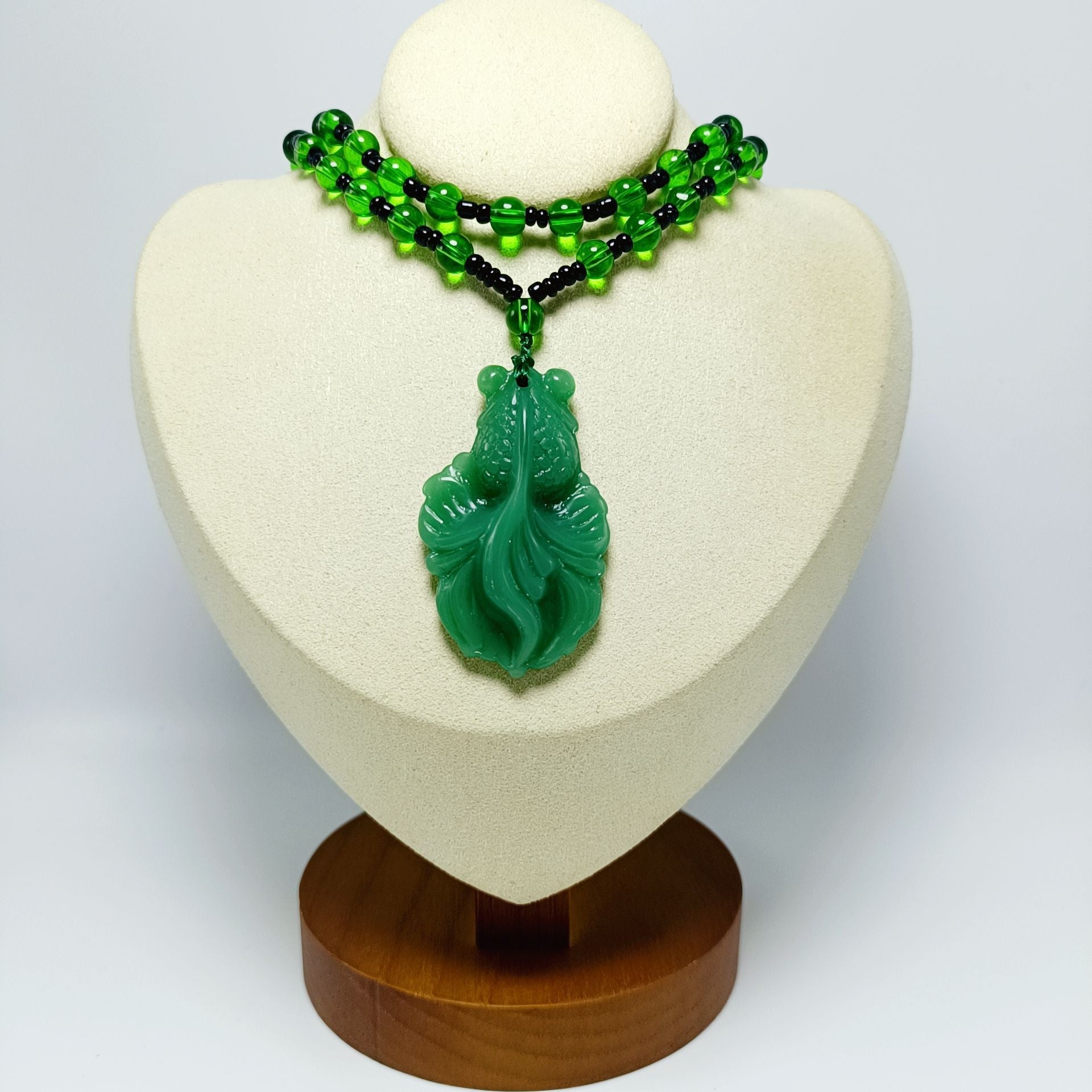 Jade Glass Dark Green Light Smooth Small Goldfish All Kinds Pendant