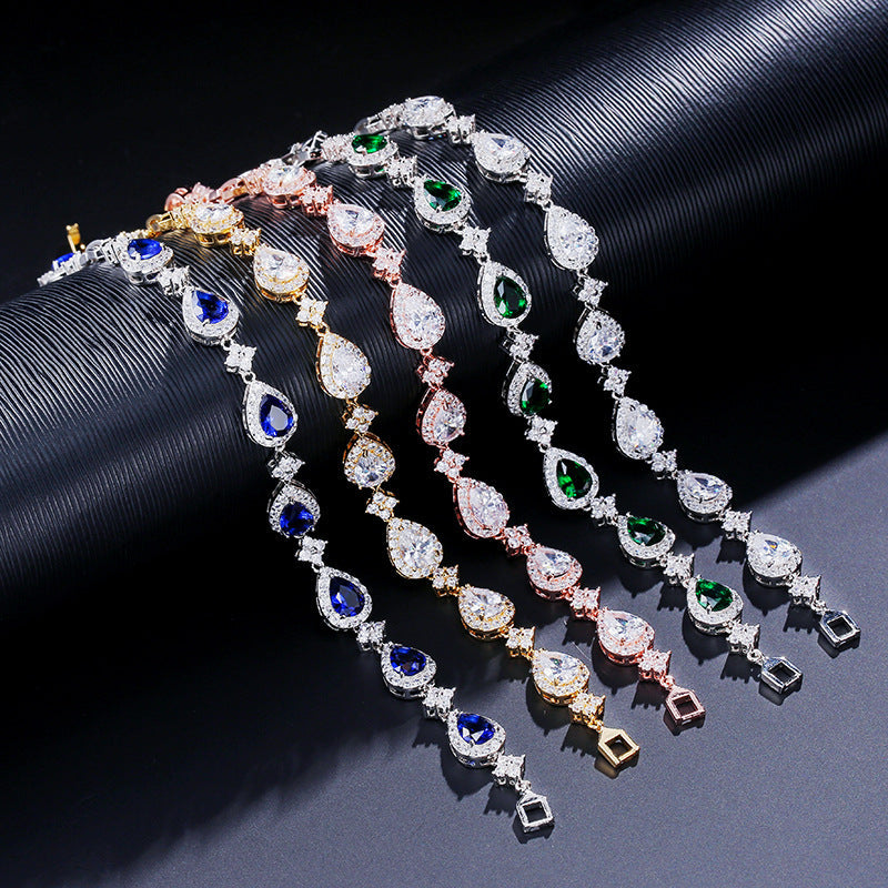Women's Classic Water Drop Zircon Fashion Personalized Bridal Bracelet