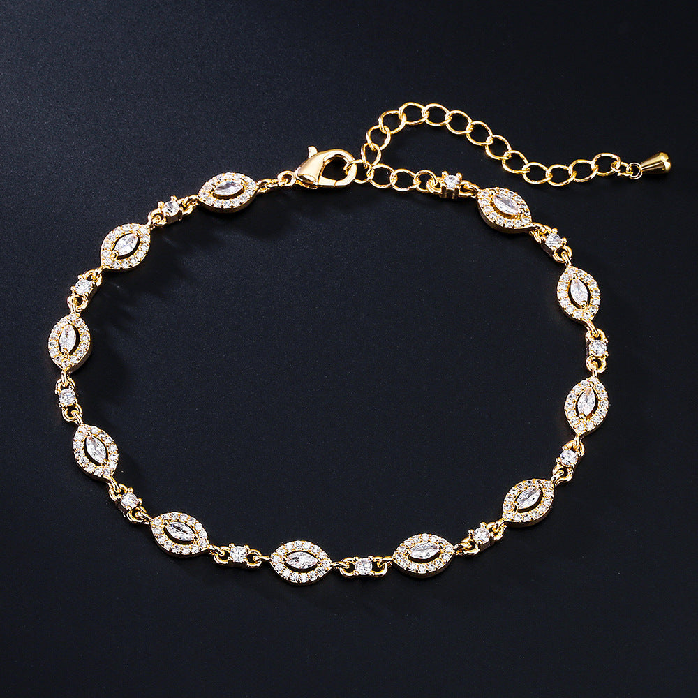Women's Classic Water Drop Zircon Fashion Personalized Bridal Bracelet