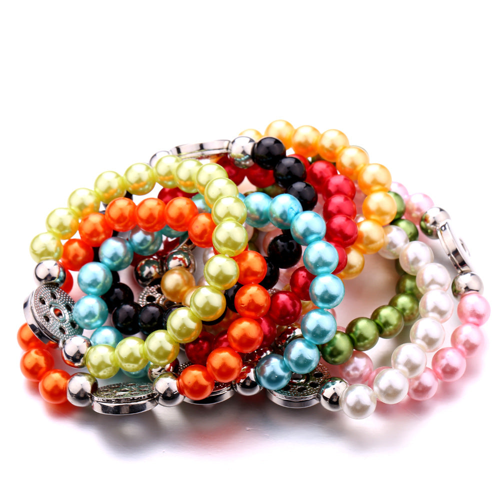 Attractive Retro Style Imitation Pearl Button Bracelet