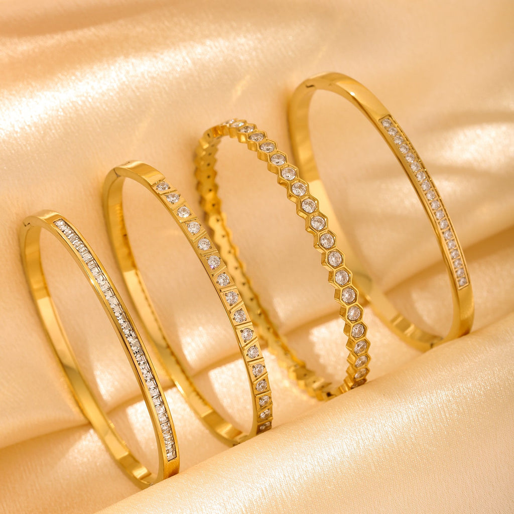 Light Luxury Stainless Steel Inlaid Zircon Temperamental Minority Simple High-grade Bracelets