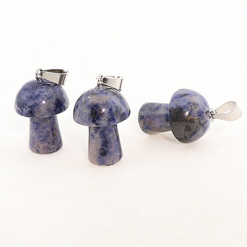 Natural Crystal Jade Mushroom Tigereye Pink Pendant
