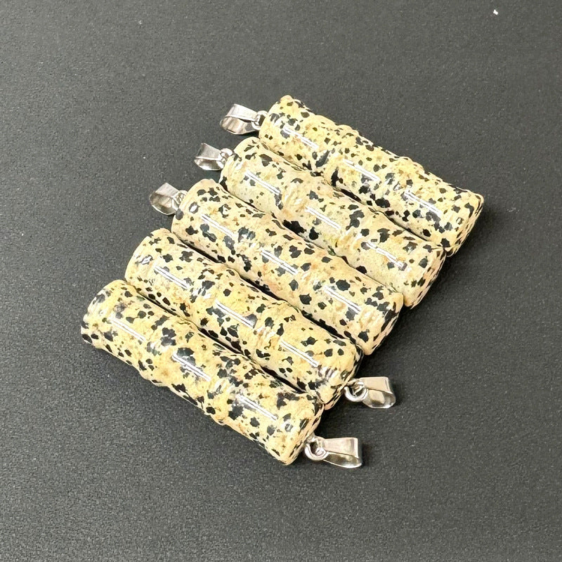 Bamboo Joint Natural Crystal Agate Stone Festival Pendants