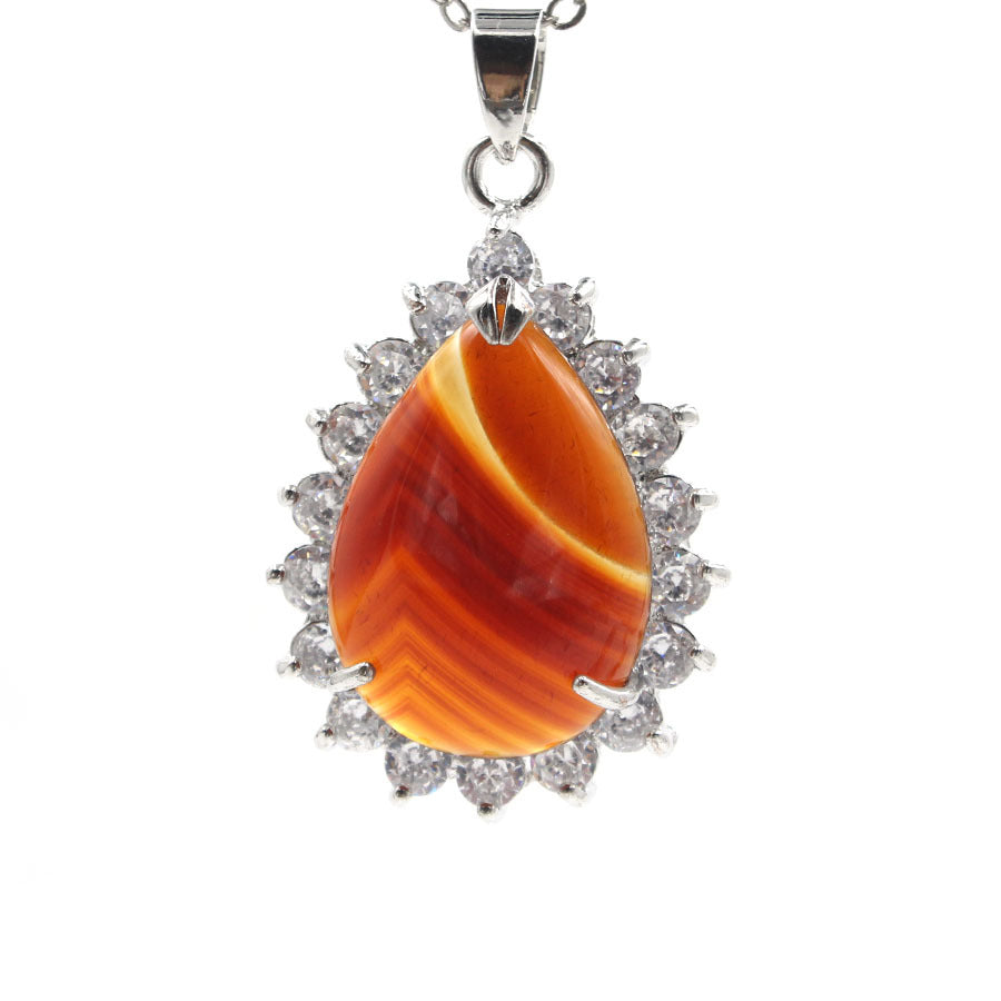 Drop-shaped Crystal Inlaid Rhinestone Edge Fashion Pendant