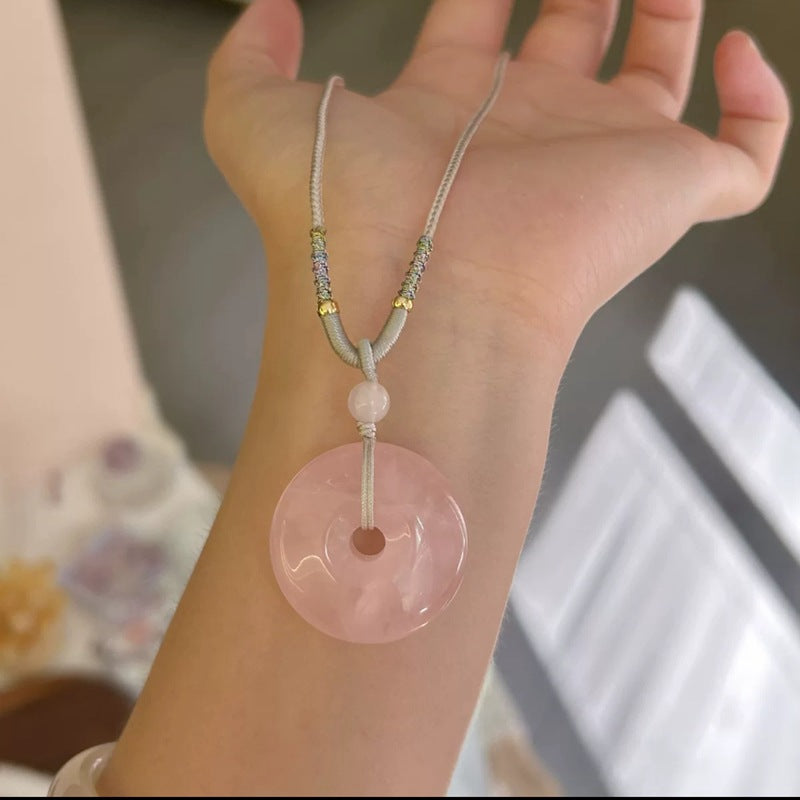 Valentine's Day Couple Adjustable Natural Stone Sier Pendant