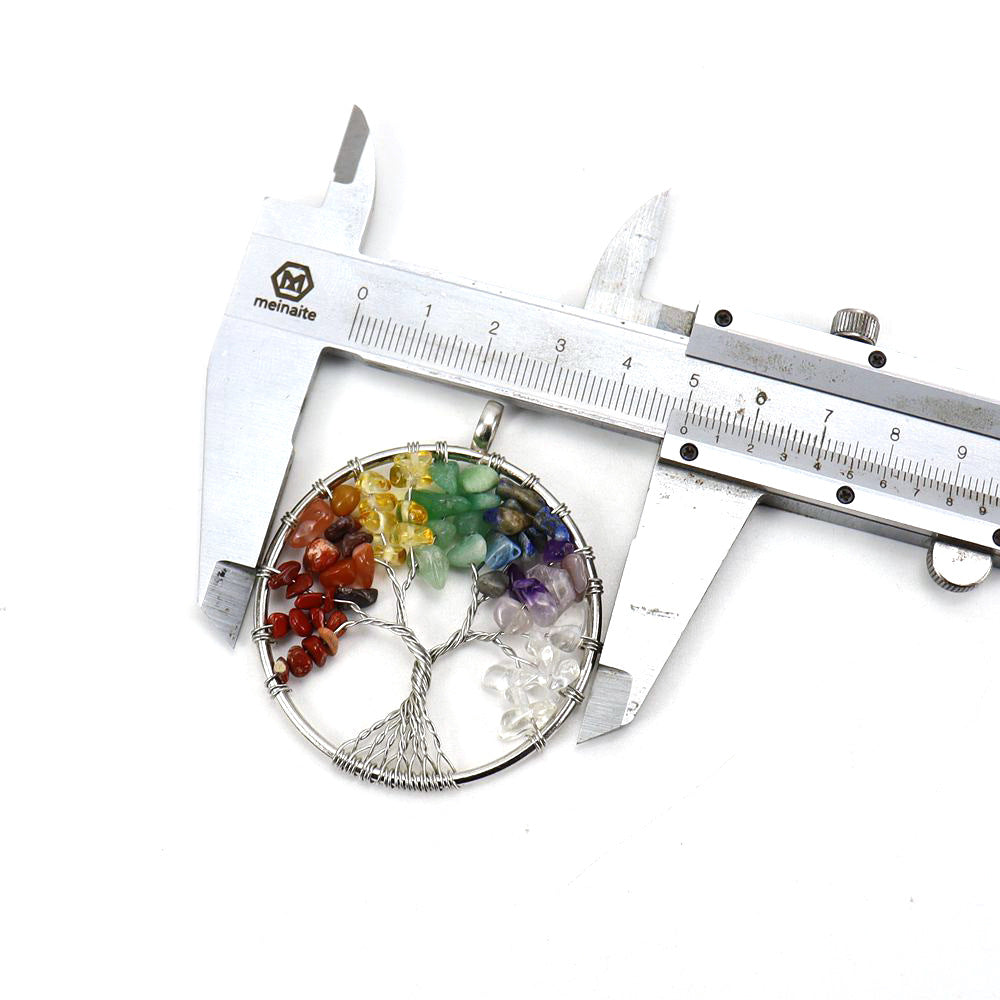 Gravel Crystal Lucky Tree Colorful Stone Pendant