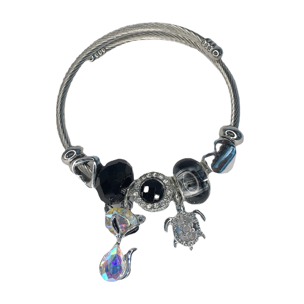 Women's Electroplated Pink Swan Fox Turtle Alloy Bracelets