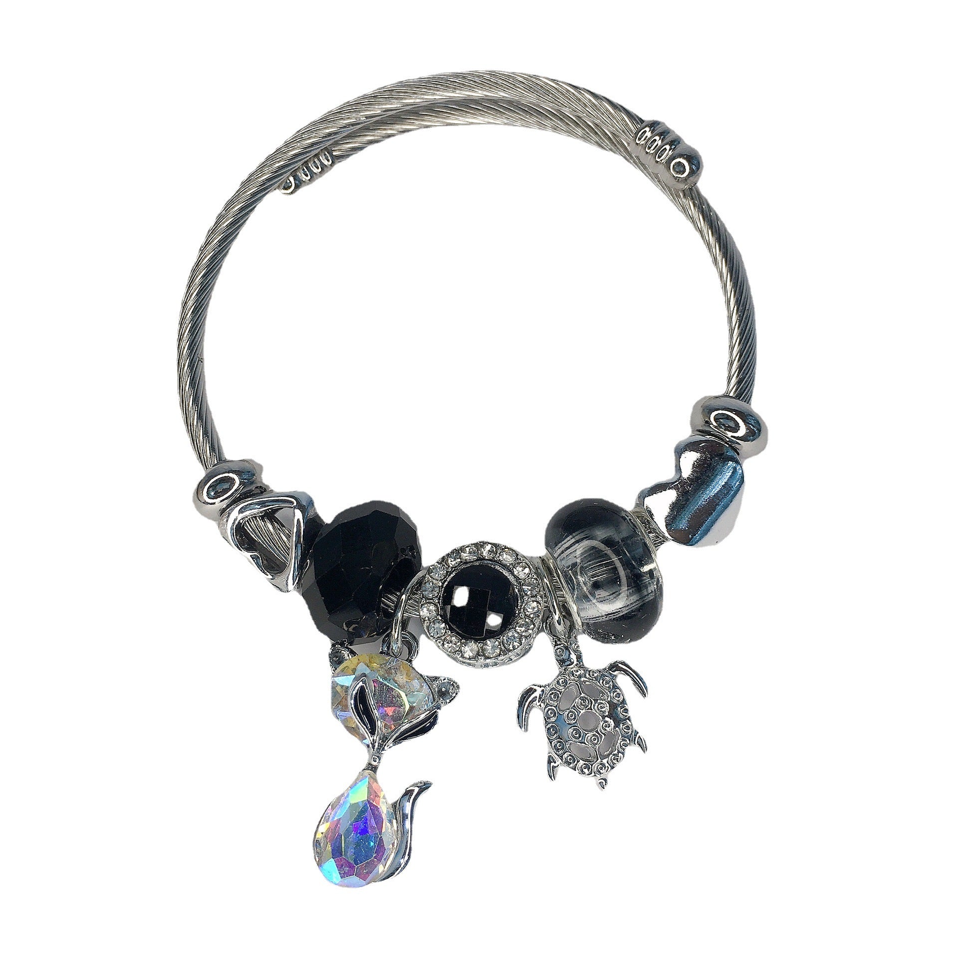 Women's Electroplated Pink Swan Fox Turtle Alloy Bracelets