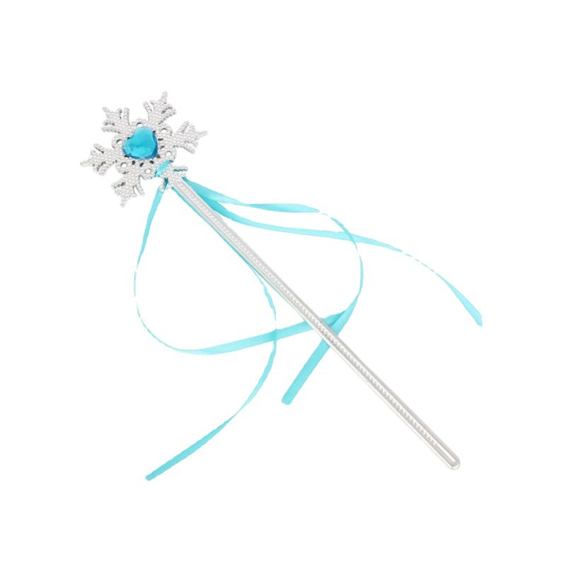 Children's Frozen Cartoon Crown Magic Wand Princess Elsa Ear Jewelry Set