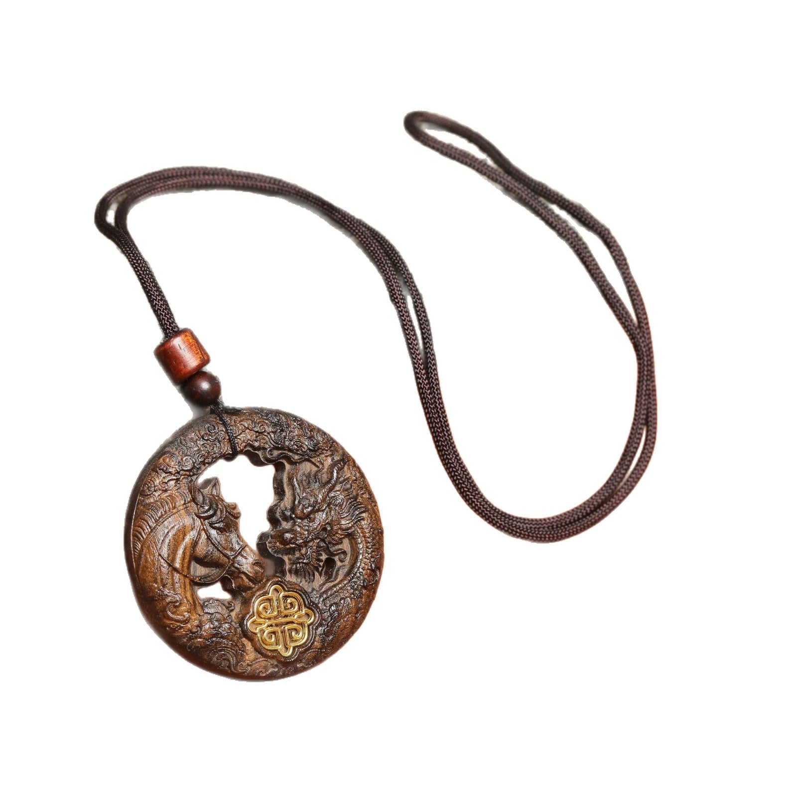 Powerful Dragon Horse Spirit Hollow Inlaid Personalized Pendant