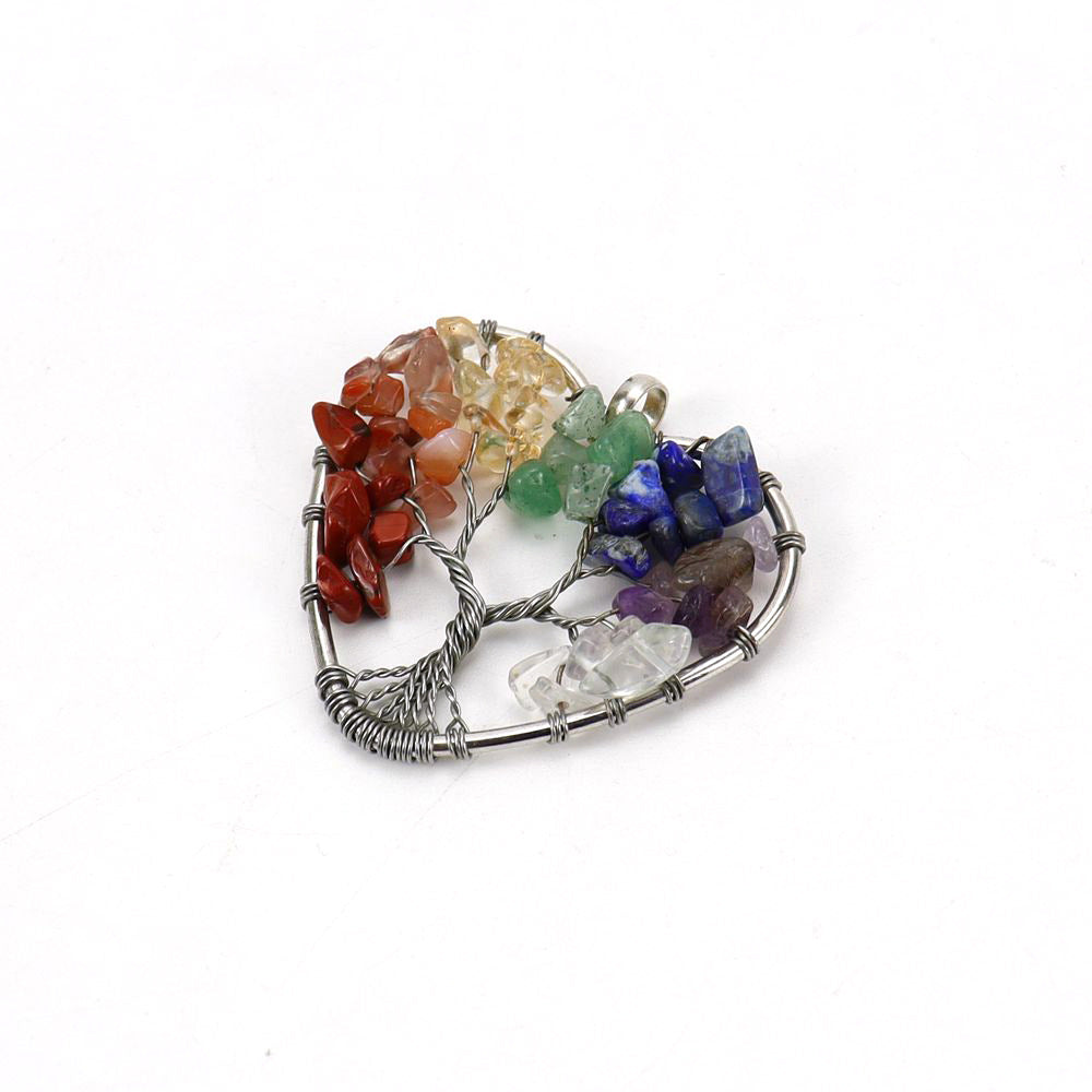 Gravel Crystal Lucky Tree Colorful Stone Pendant
