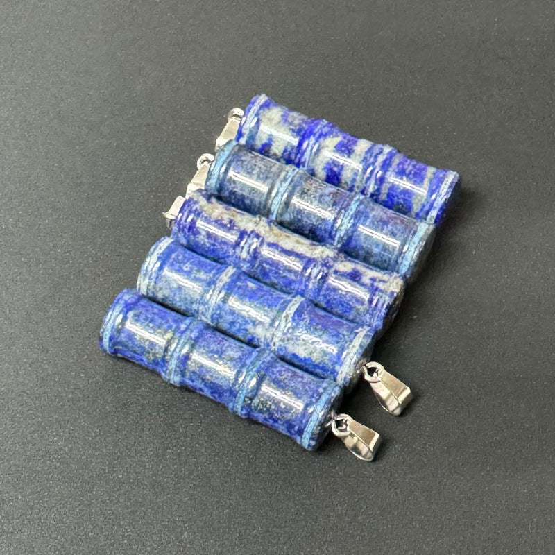 Bamboo Joint Natural Crystal Agate Stone Festival Pendants