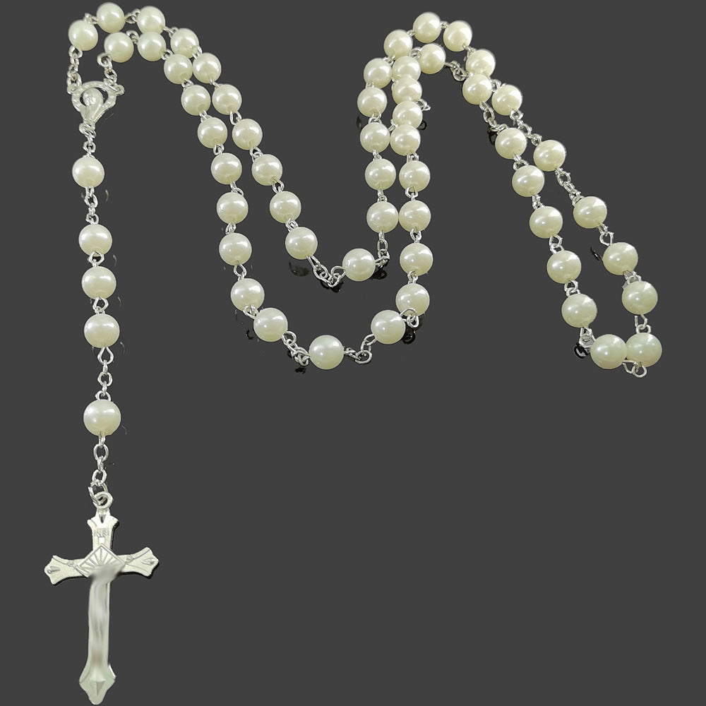 Geometric Imitation Pearl Long Sweater Decorations Jewelry Set