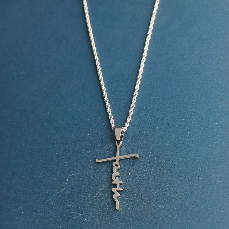 Men's Titanium Steel Fashion Cross Letter Hip Pendant