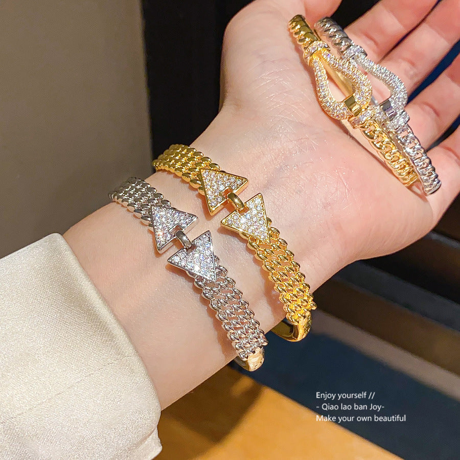 Zircon Triangle Buckle Graceful Personality Light Luxury Bracelets