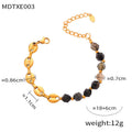 Personality Elegant Natural Stone Beaded Stitching Pig Nose Design Titanium Jewelry Set