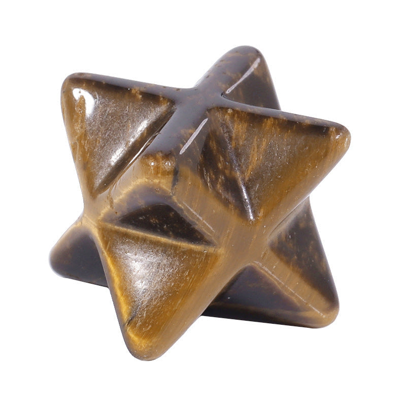 Natural Crystal Stone Six-pointed Star Three-dimensional Of Pendants
