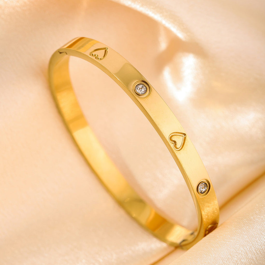 Light Luxury Stainless Steel Inlaid Zircon Temperamental Minority Simple High-grade Bracelets