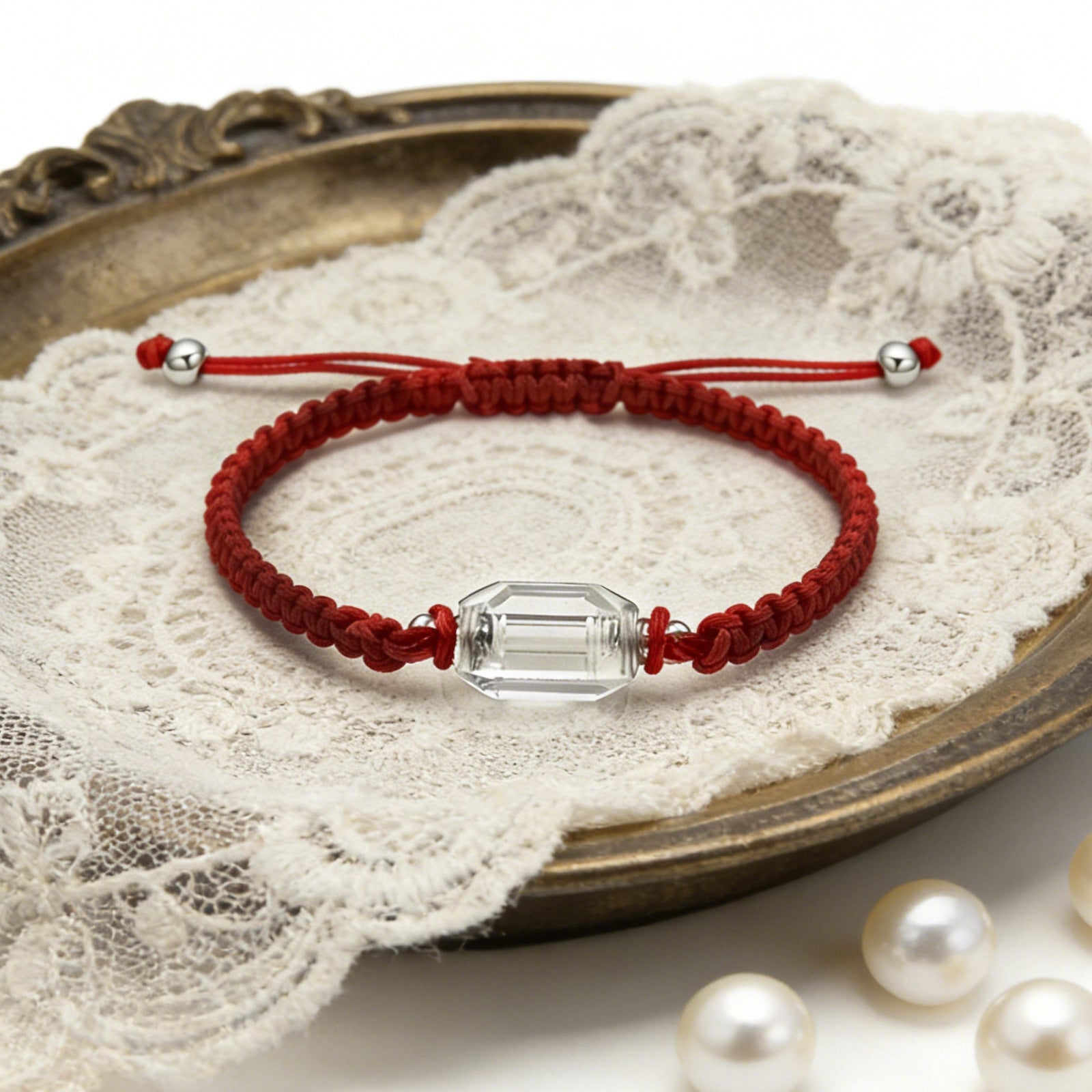 Bottle Ashes Red Black Woven Hand Strap Bracelet