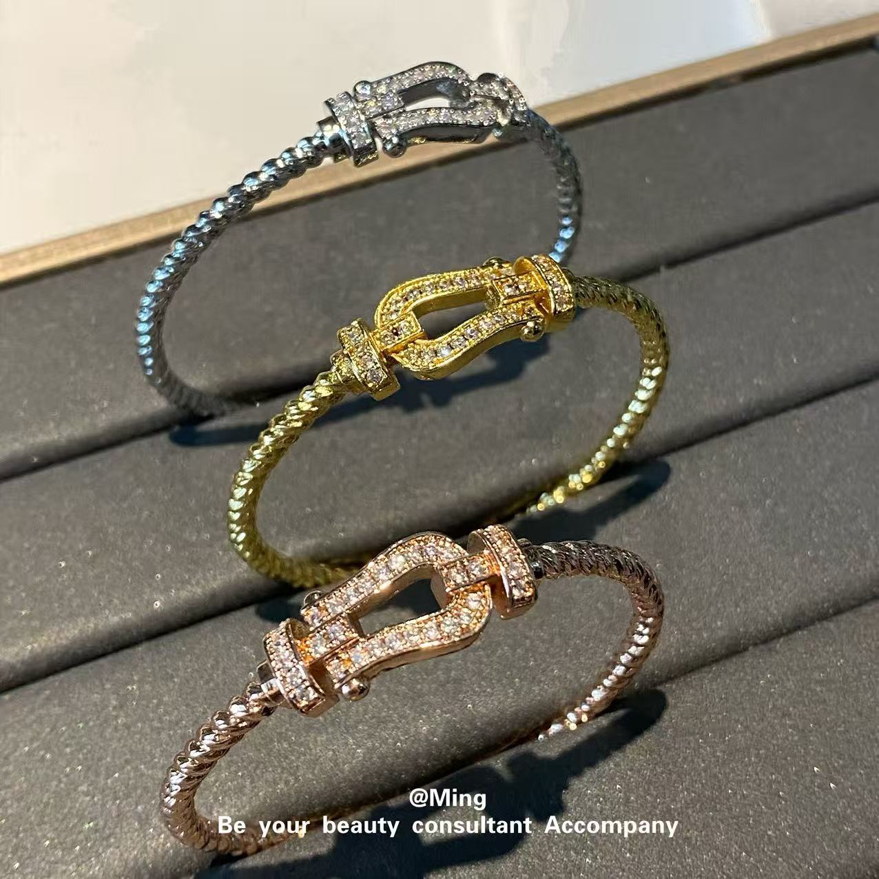 Bright Zircon Fashion Trendy Personalized Opening Full Bracelets