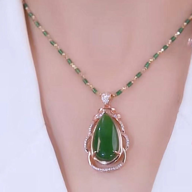Women's Sense Niche Trendy Agate Water Drop Pendants