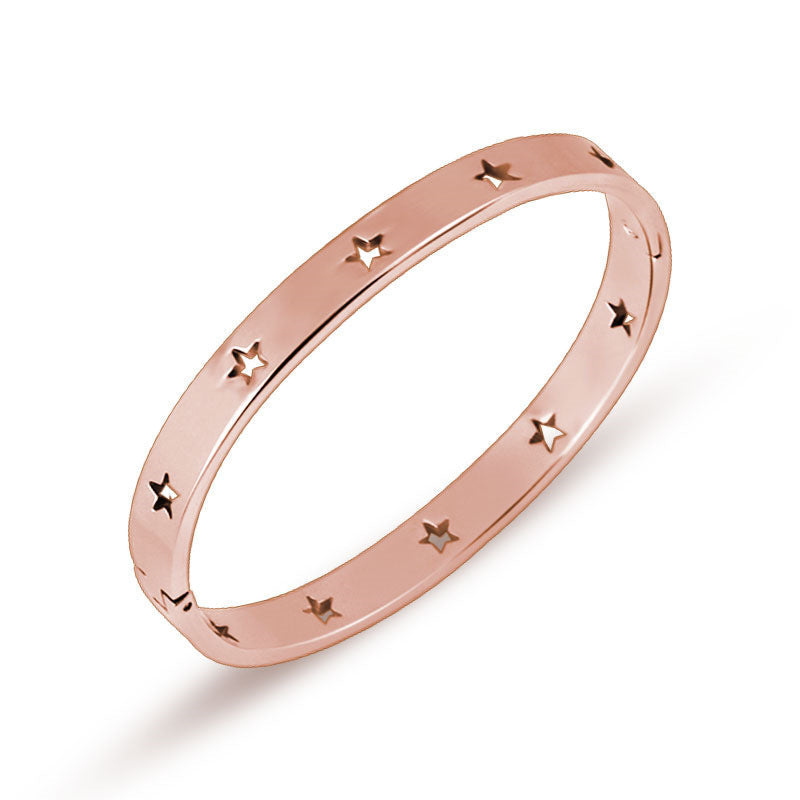 American Five-pointed Star Hollow Titanium Steel Bracelet