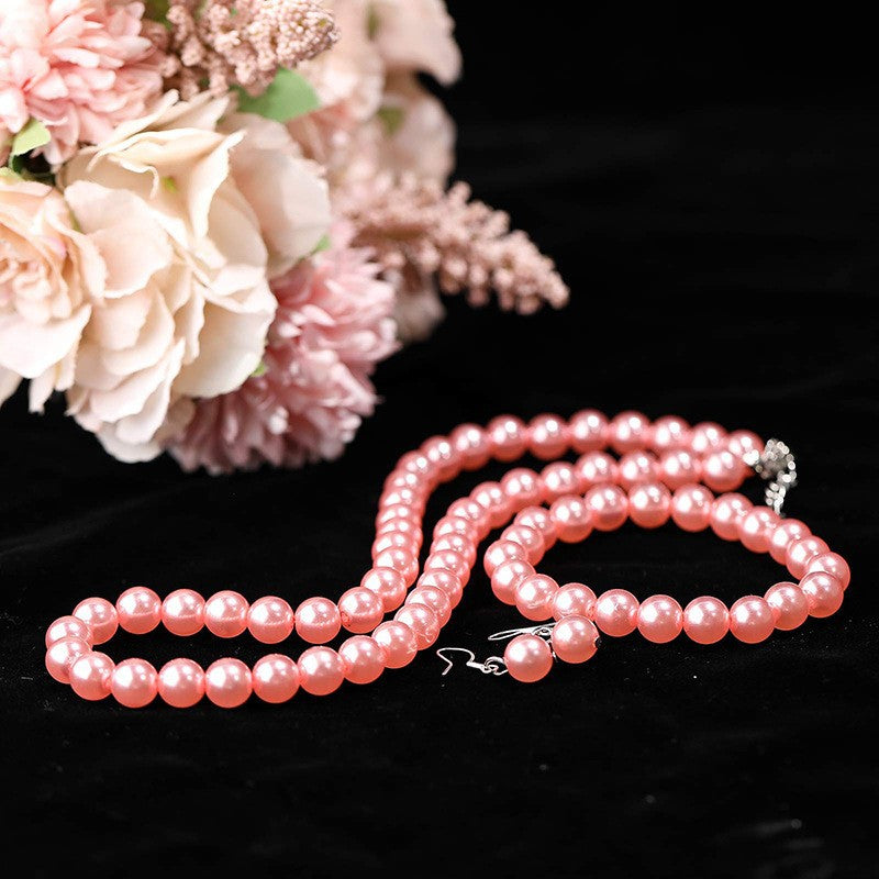 Women's Three-piece Imitation Pearl Retro Suit Jewelry Set