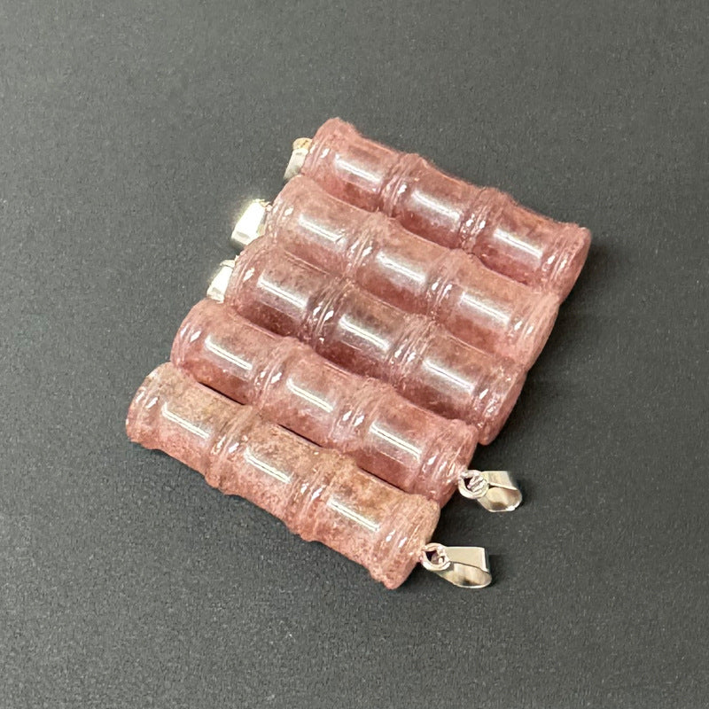 Bamboo Joint Natural Crystal Agate Stone Festival Pendants