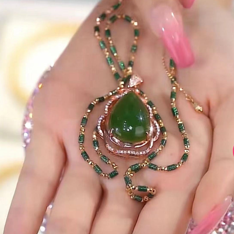 Women's Sense Niche Trendy Agate Water Drop Pendants
