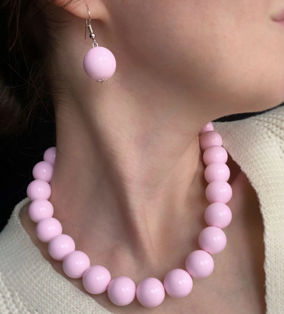 Design Round Beads Handmade Beaded Niche Vintage Necklaces
