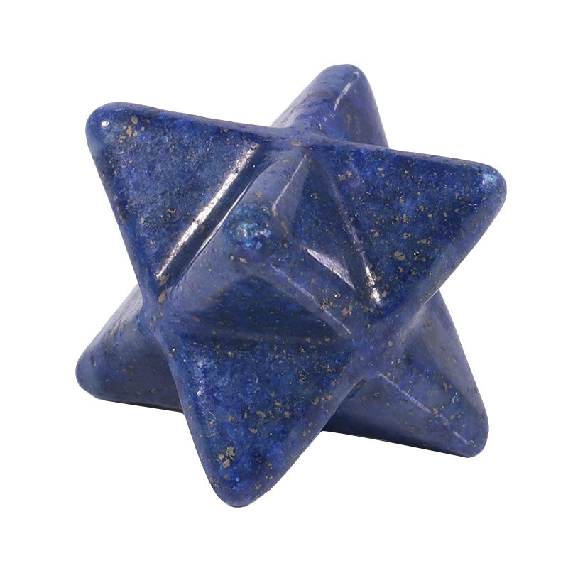 Natural Crystal Stone Six-pointed Star Three-dimensional Of Pendants